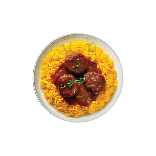 Lean Ostrich Medallions & Yellow Basmati Rice (450 Grams)