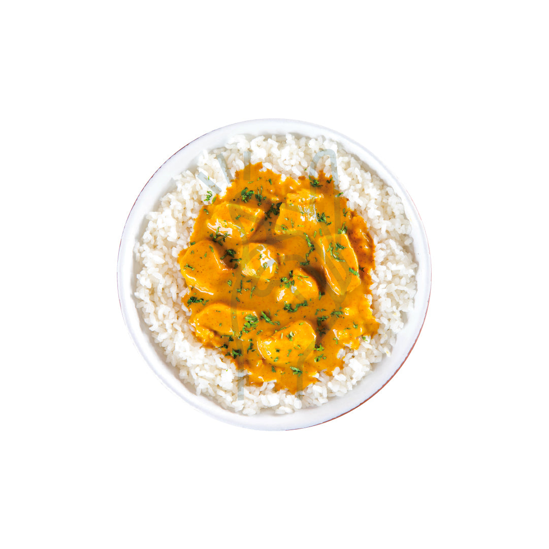 كاري الدجاج بالكريمة مع الأرز الأبيض (700 جرام)