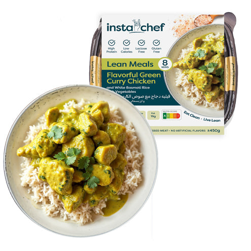 Flavorful Green Curry Chicken & White Basmati Rice (450 Grams)