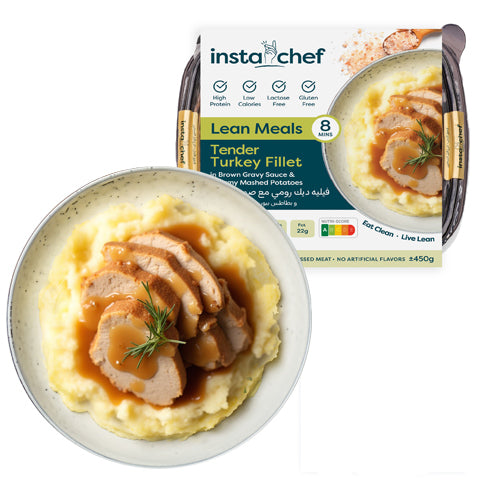 Tender Turkey Fillet in Brown Gravy Sauce & Creamy Mashed Potatoes (450 Grams)