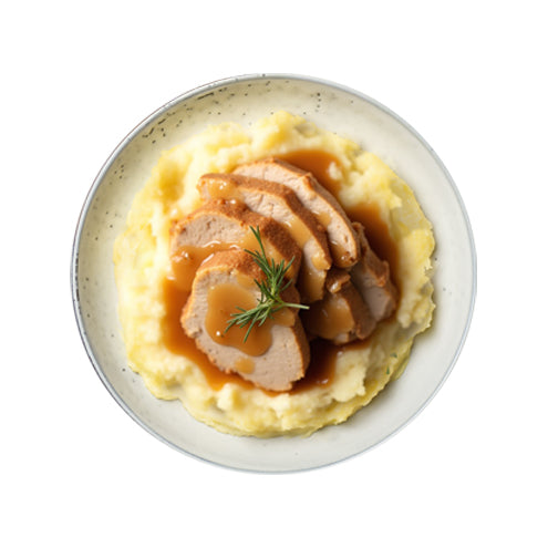 Tender Turkey Fillet in Brown Gravy Sauce & Creamy Mashed Potatoes (450 Grams)