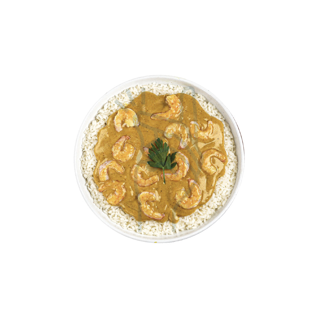 كاري الجمبري بالكريمة مع الأرز الأبيض (500 جرام)