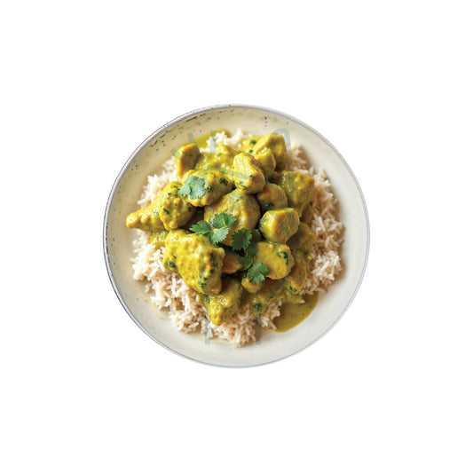 Flavorful Green Curry Chicken & White Basmati Rice (450 Grams)