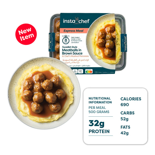 Swedish Style Meatballs in Brown Sauce & Mashed Potatoes (500 grams)