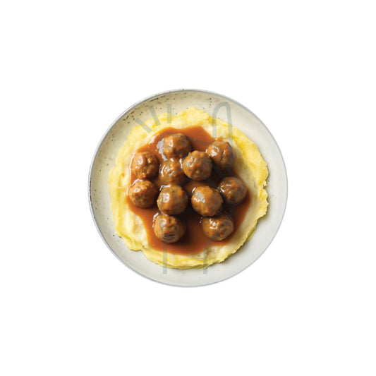 Swedish Style Meatballs in Brown Sauce & Mashed Potatoes (500 grams)