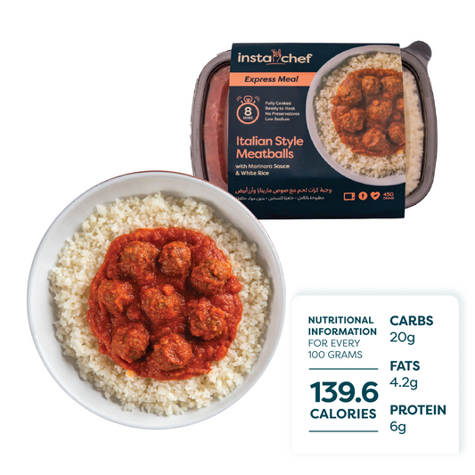 Italian Style Meatballs & White Rice (500grams)