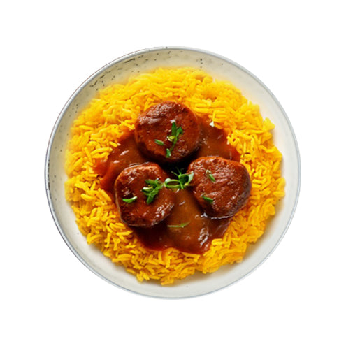 Lean Ostrich Medallions & Yellow Basmati Rice (450 Grams)