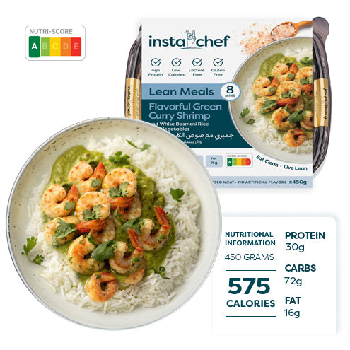 Flavorul Green Curry Shrimp & White Basmati Rice (450 Grams)