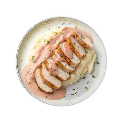 Tender Turkey Fillet in Light Pink Sauce & Creamy Mashed Potatoes (450 Grams)
